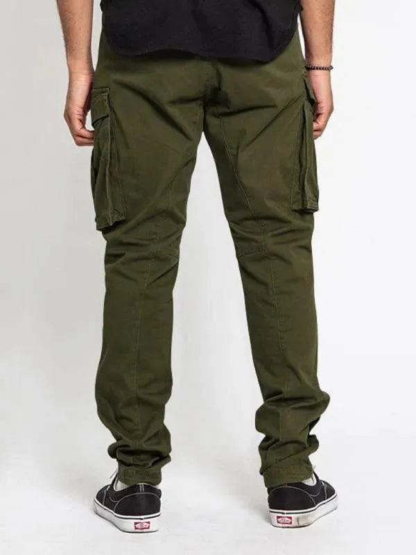 Utilitarian Men's Cargo Pants - Mid-rise Multiple Pockets Camo Cargo Pants Booh