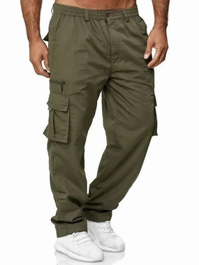 Low Rise Cargo Pants Y2k Utility-Casual Men Cargo Pants - Mid-Rise Multi-Pocket