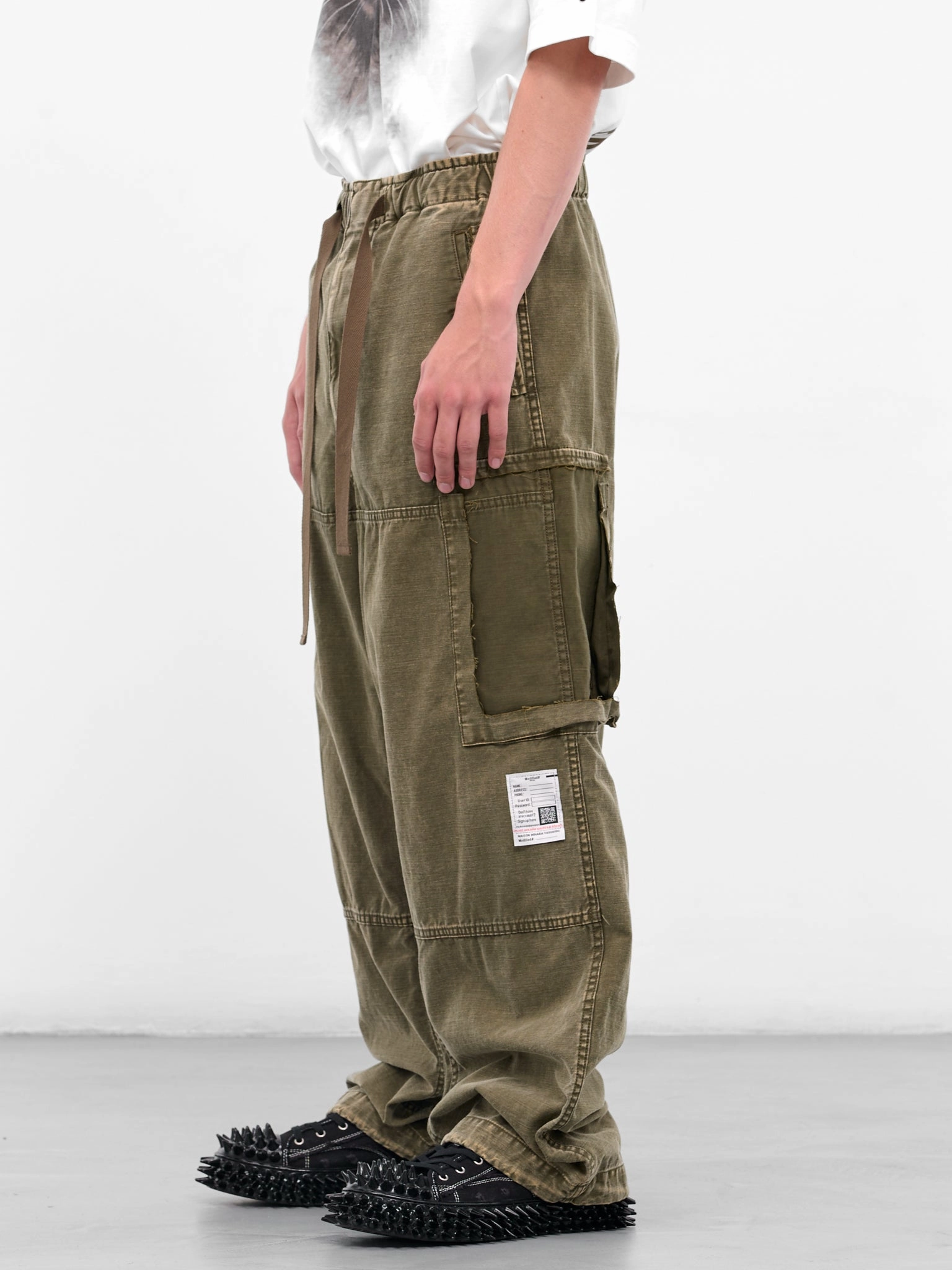 Best Price Cargo Pants Green Cotton Deconstructed Cargo Pants (J15PT172-DARK-GREEN)