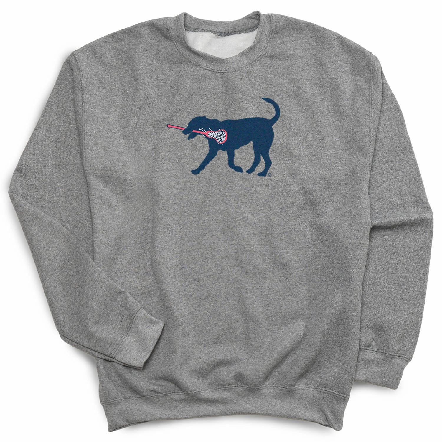 Girls Lacrosse Crewneck Sweatshirt - LuLa The LAX Dog (Blue) Big 12 Championship Sweatshirts