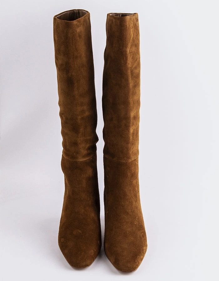 Velletri Tan Suede Skull Boots