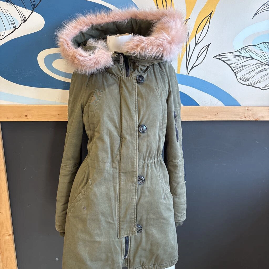 Vero Moda - Women's Winter Jacket : Green/Grey/Pink-women-SM Short Fur Jackets For Weddings