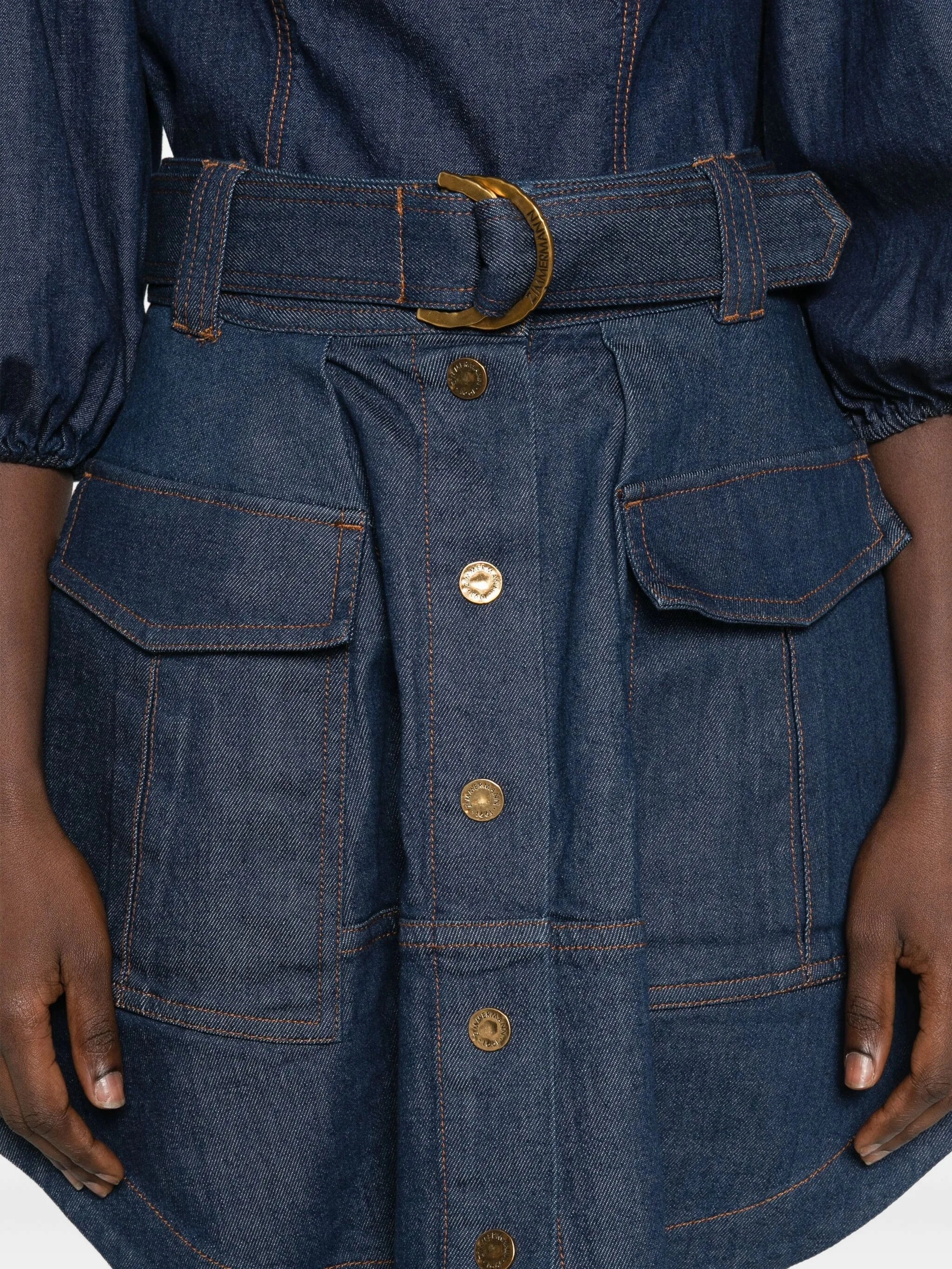 Dress Lace button-fastening cargo skirt