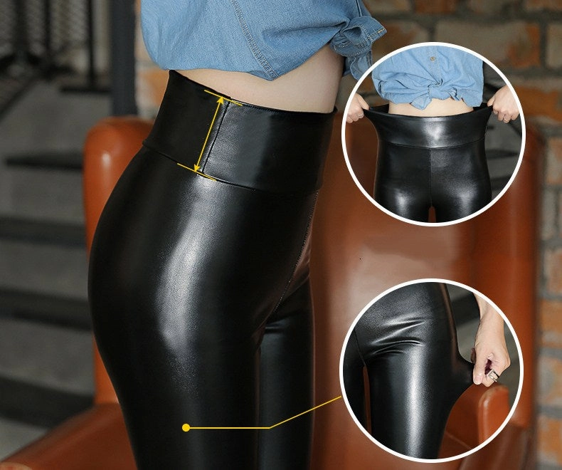 High Waist Women Sexy Thickness PU Pants Berne Ripstop Cargo Pants