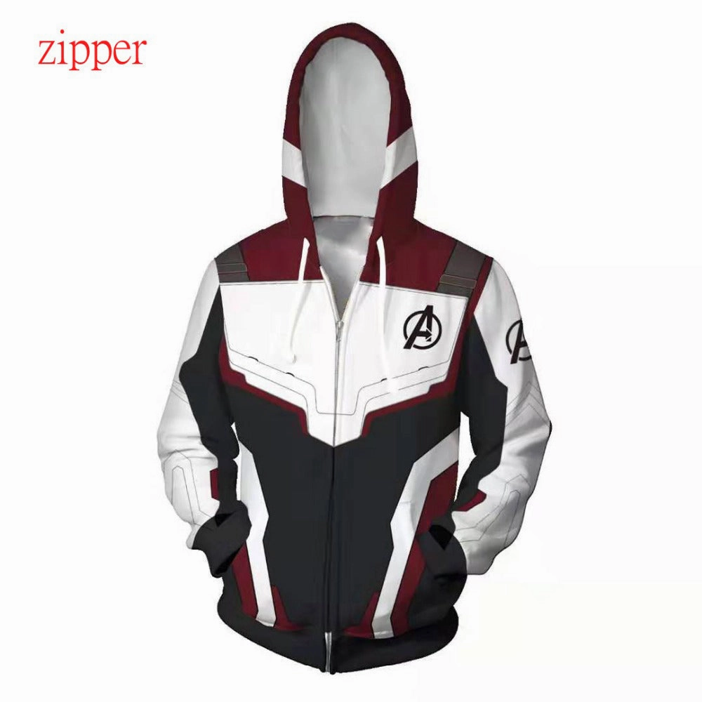 Marvel The Avengers 4 Endgame Quantum Realm Cosplay Costume Hoodies Men Hooded Avengers Zipper End Game Sweatshirt Jacket