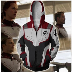 Marvel The Avengers 4 Endgame Quantum Realm Cosplay Costume Hoodies Men Hooded Avengers Zipper End Game Sweatshirt Jacket Poker Sweatshirts