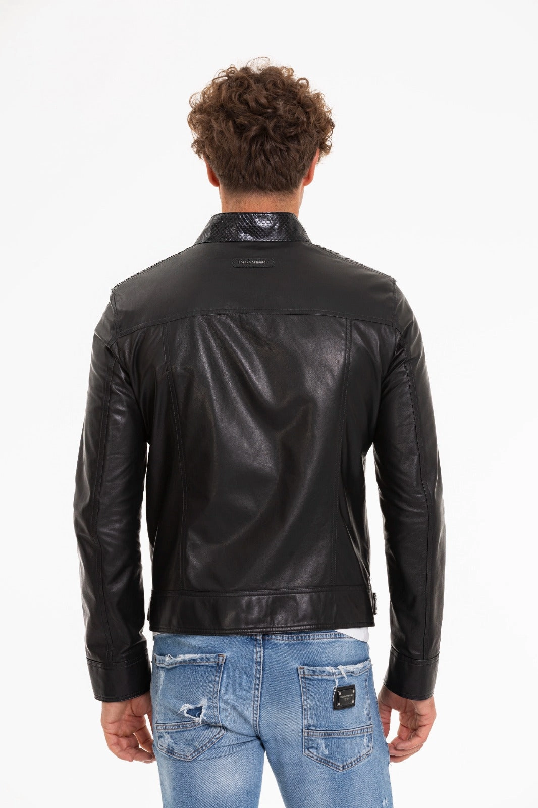 The Solvito Pythn Black Leather Men Jacket Discount Leather Motorcycle Jackets
