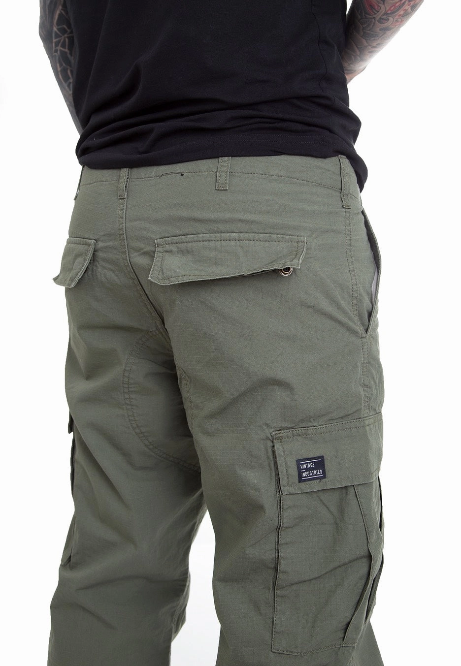 Waxed Canvas Cargo Pants Vintage Industries - Tyrone BDU Olive Drab - Pants