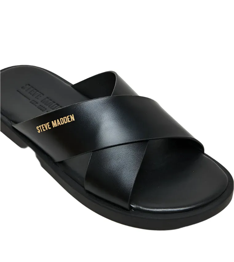 High Heel T Strap Sandals GRANULUAR BLACK LEATHER ARABIC SANDALS