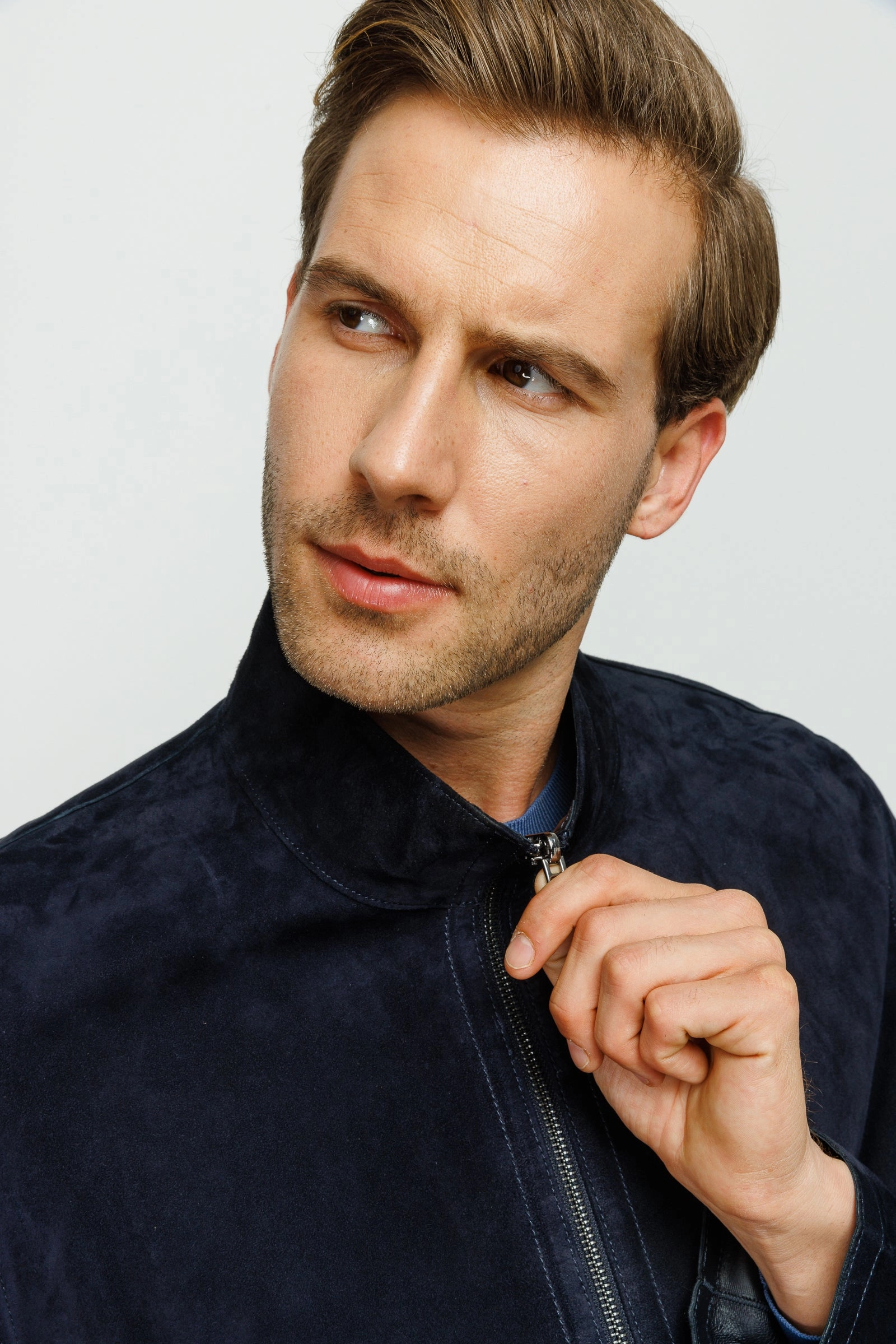 Motorcycle Safety Jackets The Alba Navy Leather Men  Jacket