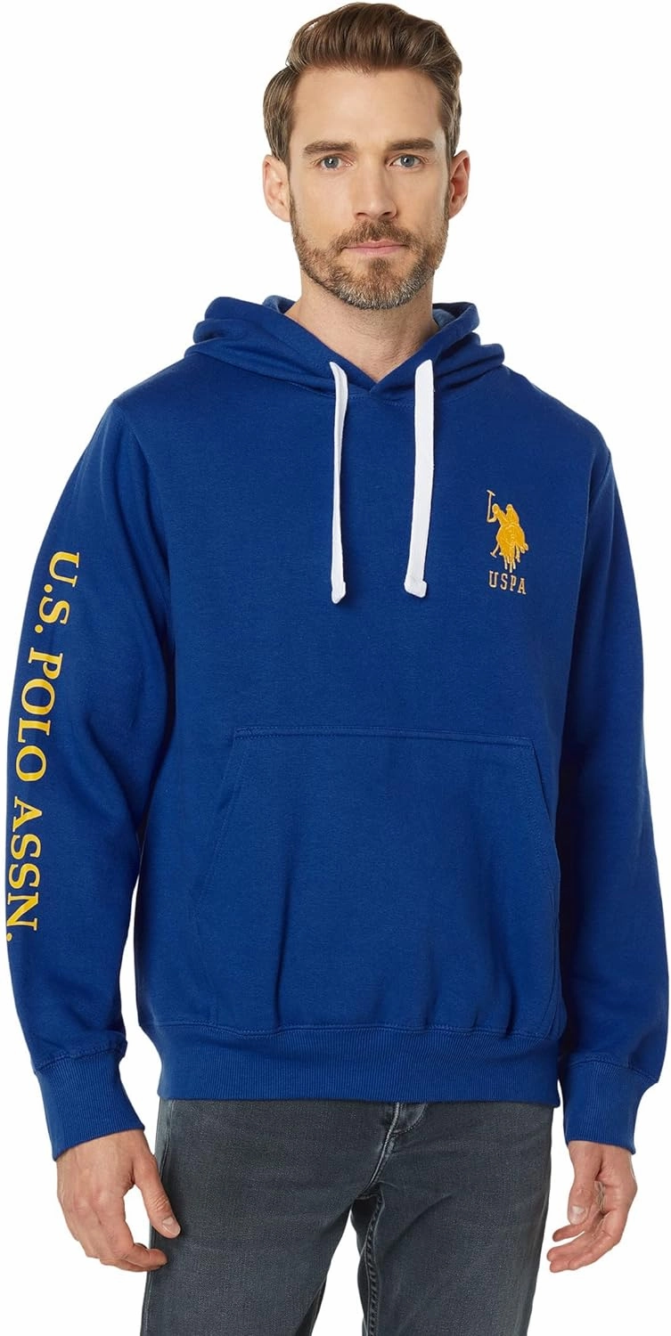 U.S. Polo Assn. Popover Fleece Hoodie With Print Plus Size Crew Neck Sweatshirts
