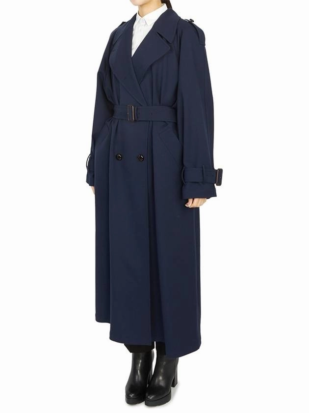 Gucci Double Breasted Wool Trench Coat Blue Men Coats And Blazers