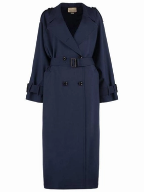 Gucci Double Breasted Wool Trench Coat Blue Coats At Old Navy