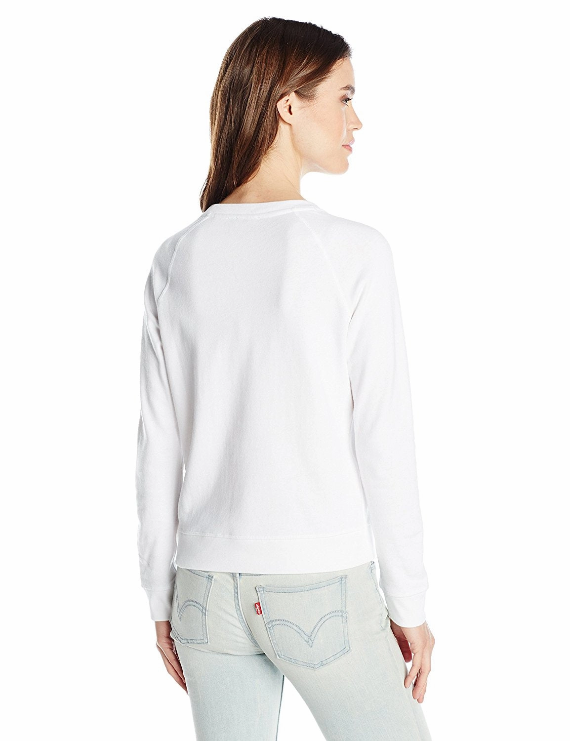 Levi's Women's The Graphic Classic Crew Sweatshirt Batwing Marshmellow Rehoboth Beach Sweatshirts