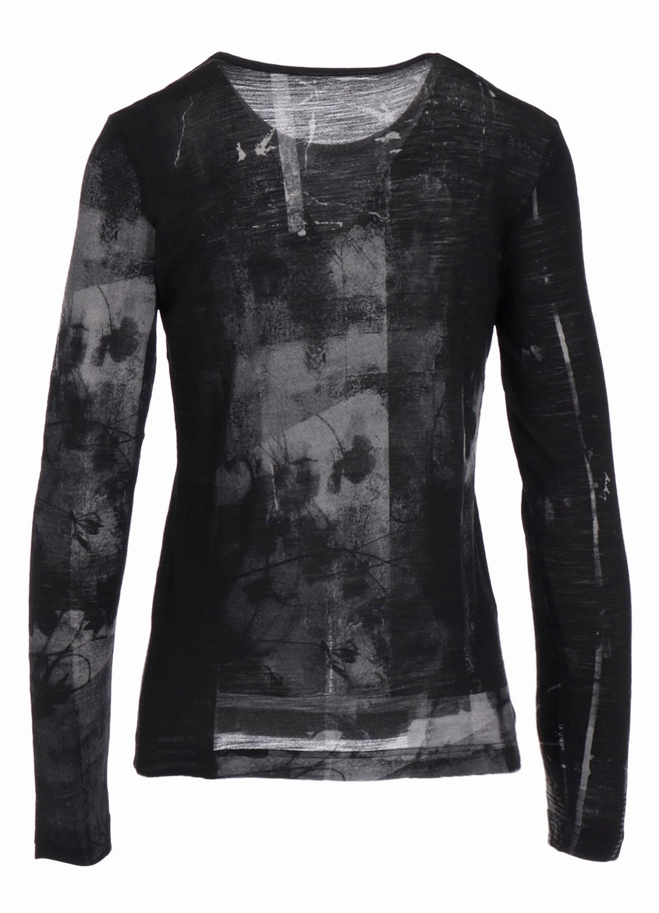 Jackets Fleece BLURRY FLOWER PRINTTED ROUND NECK LONG SLEEVE T