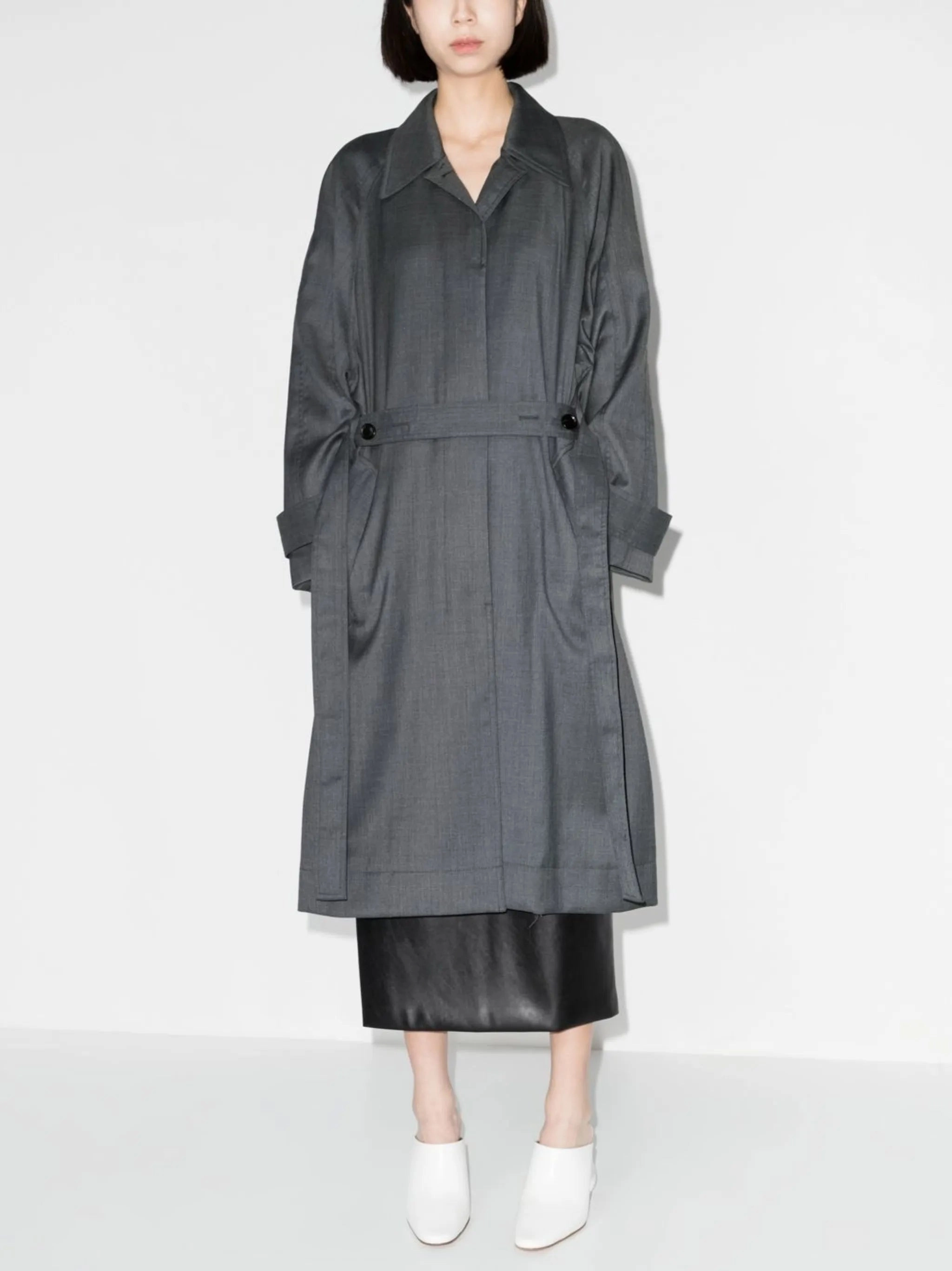 belted single-breasted trench coat Celebrities Wearing Fur