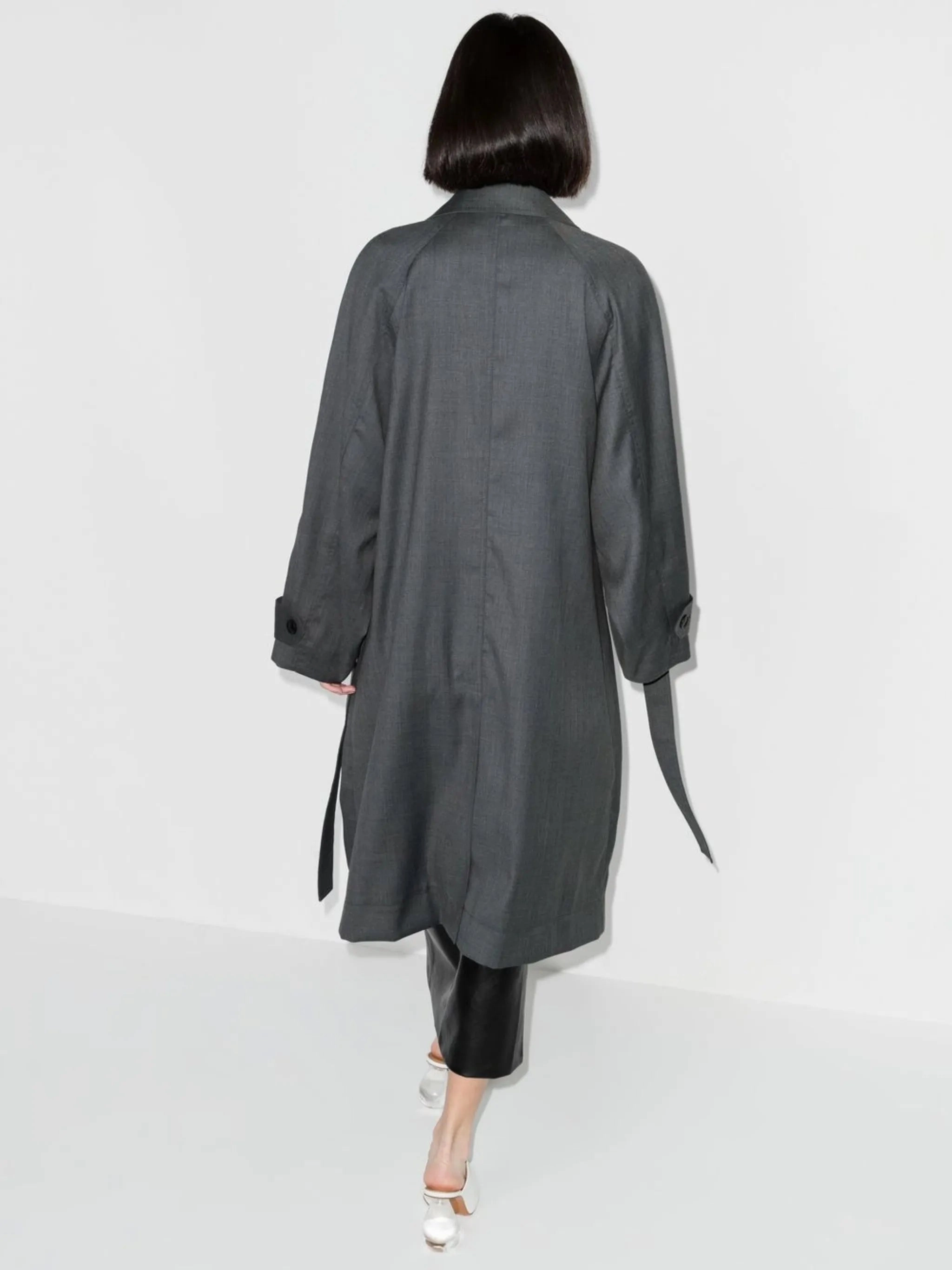 belted single-breasted trench coat Stylish Down Coats