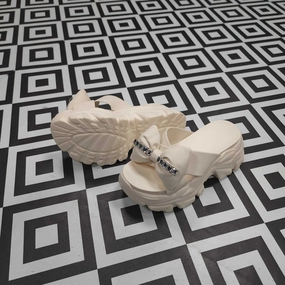 Designer Flat Sandals Beige Platform Sandals