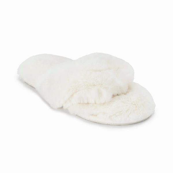 Waterfront Solid Faux Fur Flip-Flop - White | Lemon Flip Flop Vs Latch