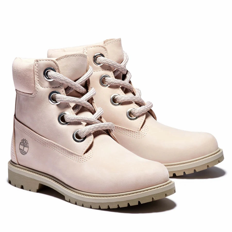 Wide Fit Waterproof Walking Shoes Timberland Womens 6 Inch Premium Waterproof Convenience Boot - Light Pink