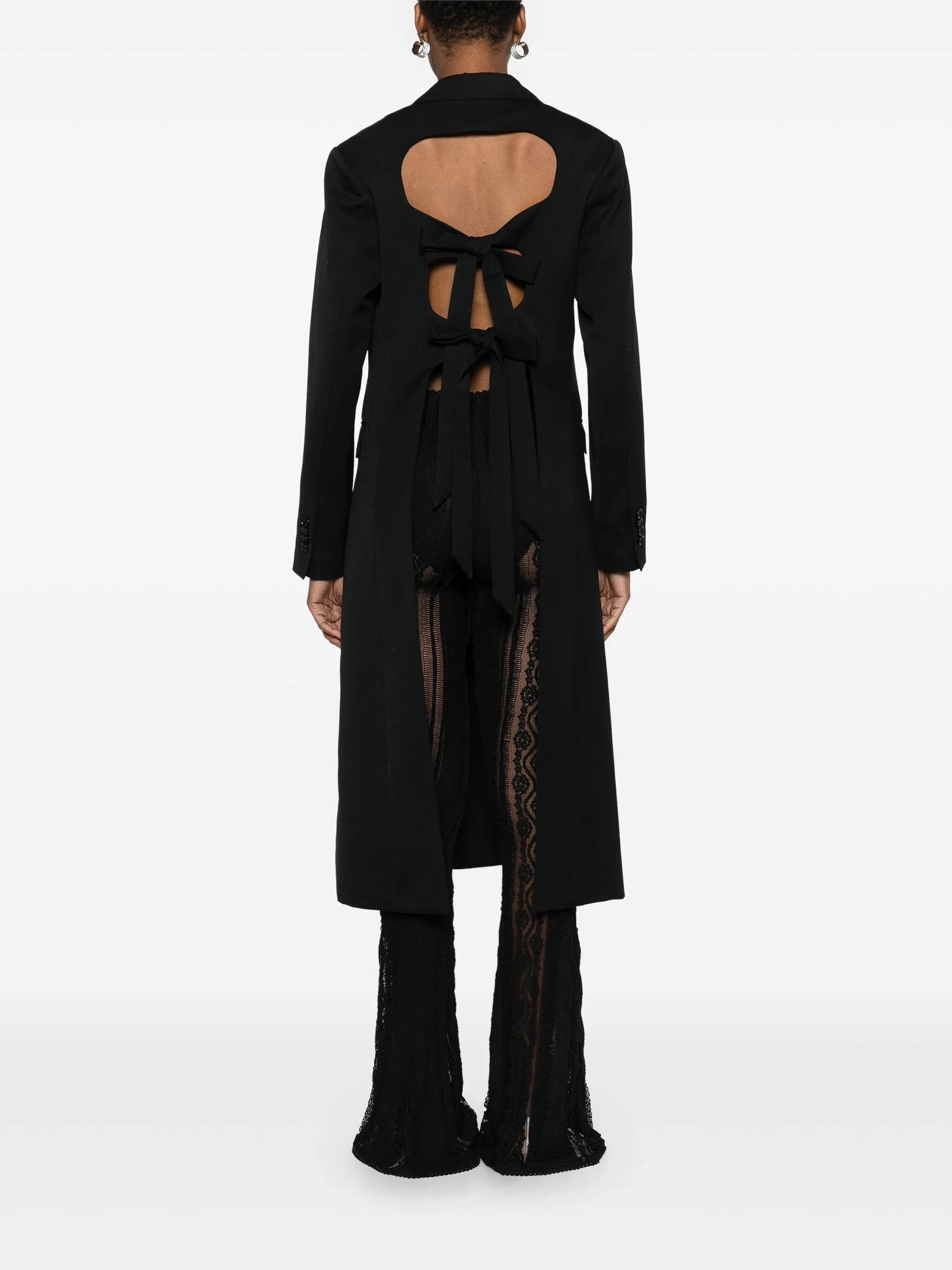 Wool Coats Trench bow-detail cut-out coat