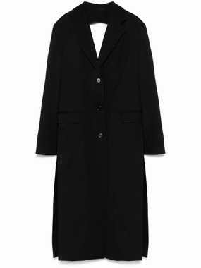 bow-detail cut-out coat Real Mink Coats