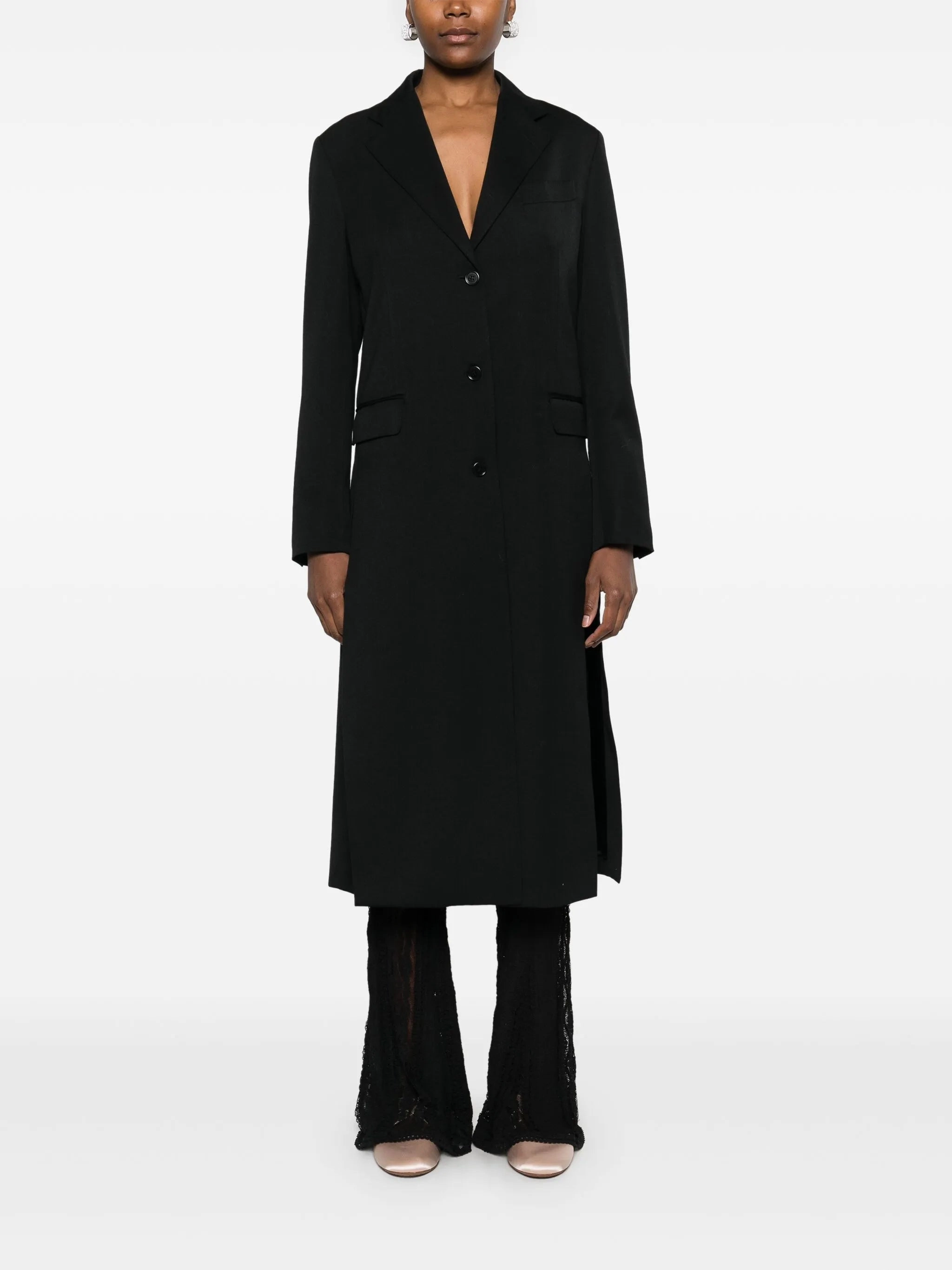 Cotton Trench Coats bow-detail cut-out coat