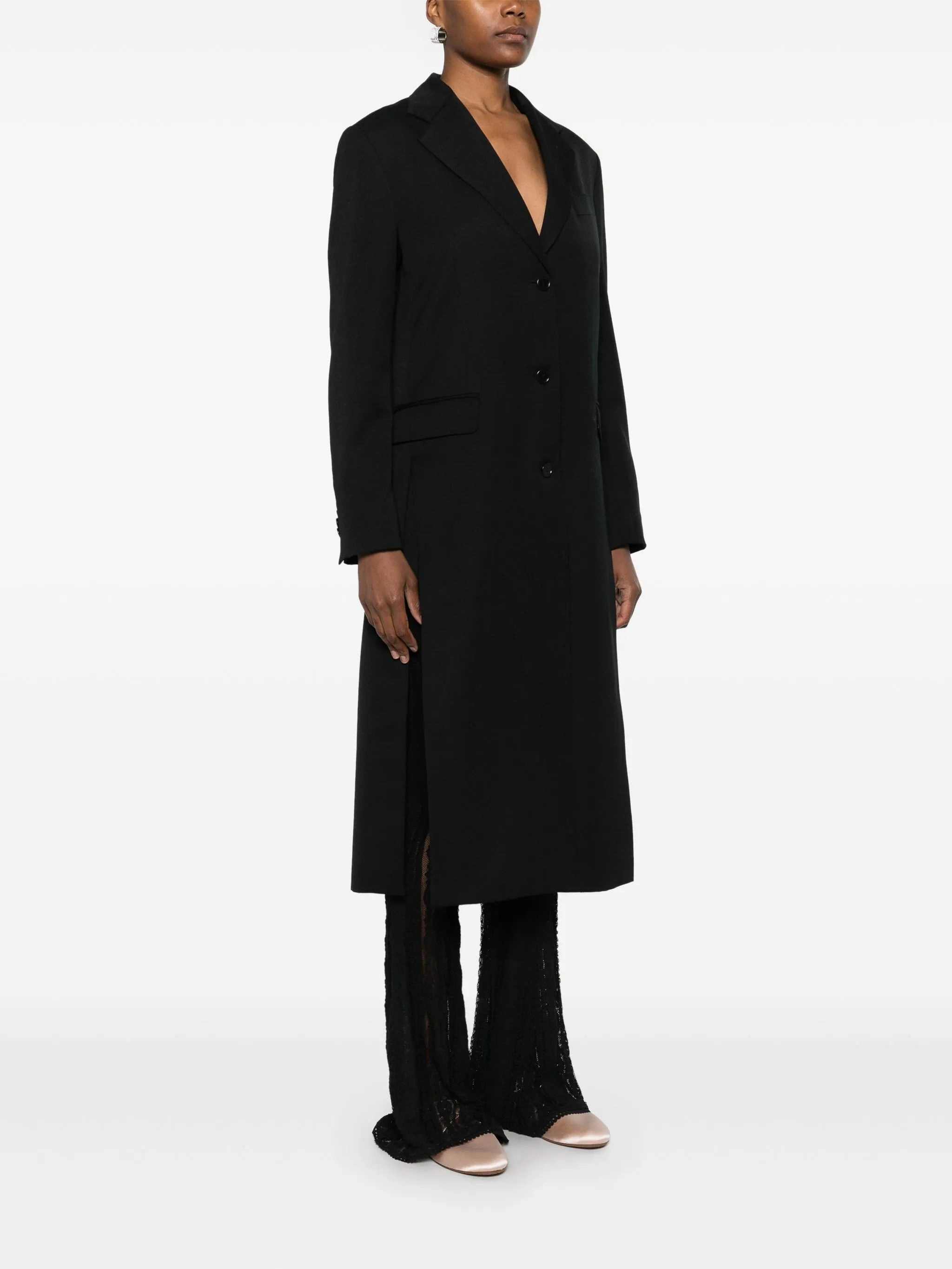 bow-detail cut-out coat Western Frock Coats