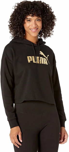 Custom Ink Sweatshirts PUMA Women's Essentials  Cropped Metallic Hoodie