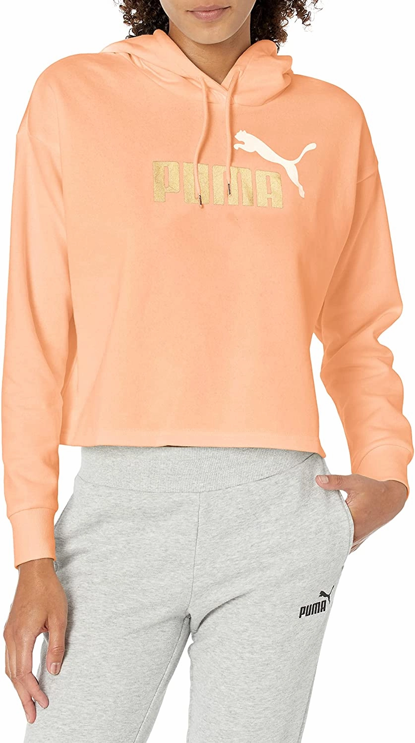 Patriotic Sweatshirts PUMA Women's Essentials  Cropped Metallic Hoodie