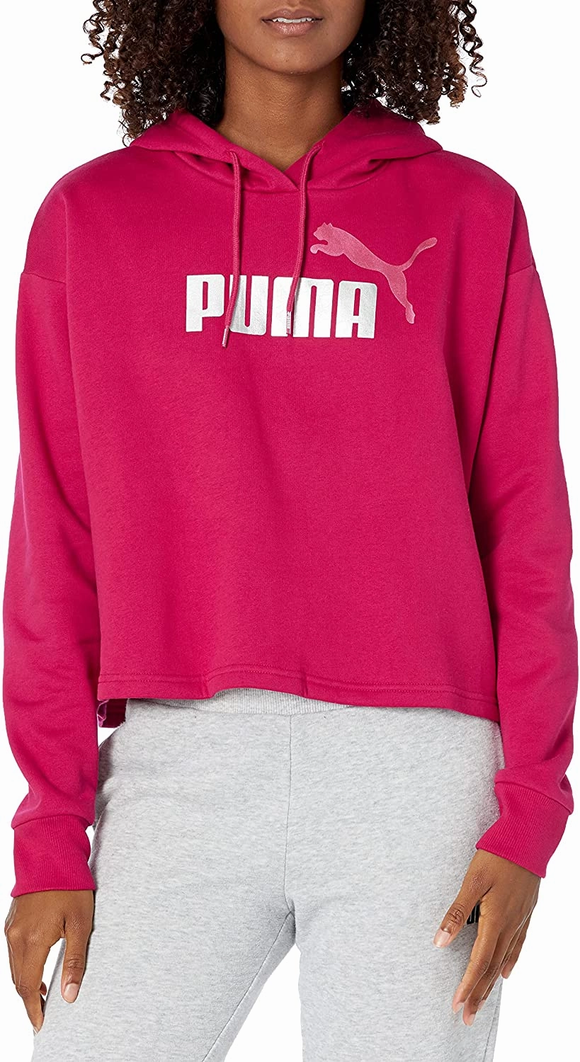 Seton Hall Basketball Sweatshirts PUMA Women's Essentials  Cropped Metallic Hoodie