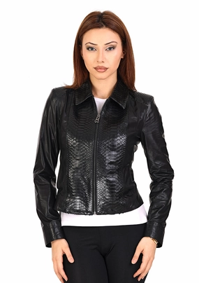 The Proctor  Pyhtn  Black Leather Women Jacket Marker Jackets