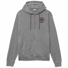 Weathered Fleece Full Zip - Smoke Pearl Heavy Zipper Sweatshirts