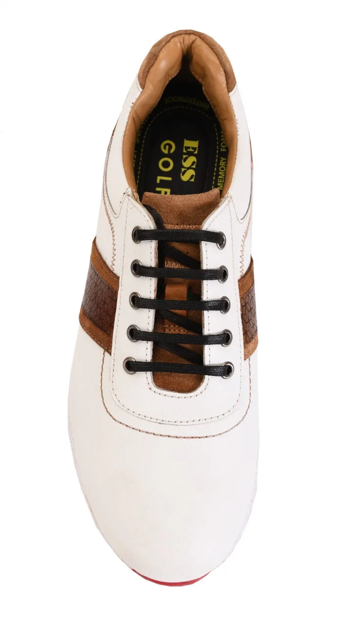 Shoes India Berlin White Tan-Golf Shoes