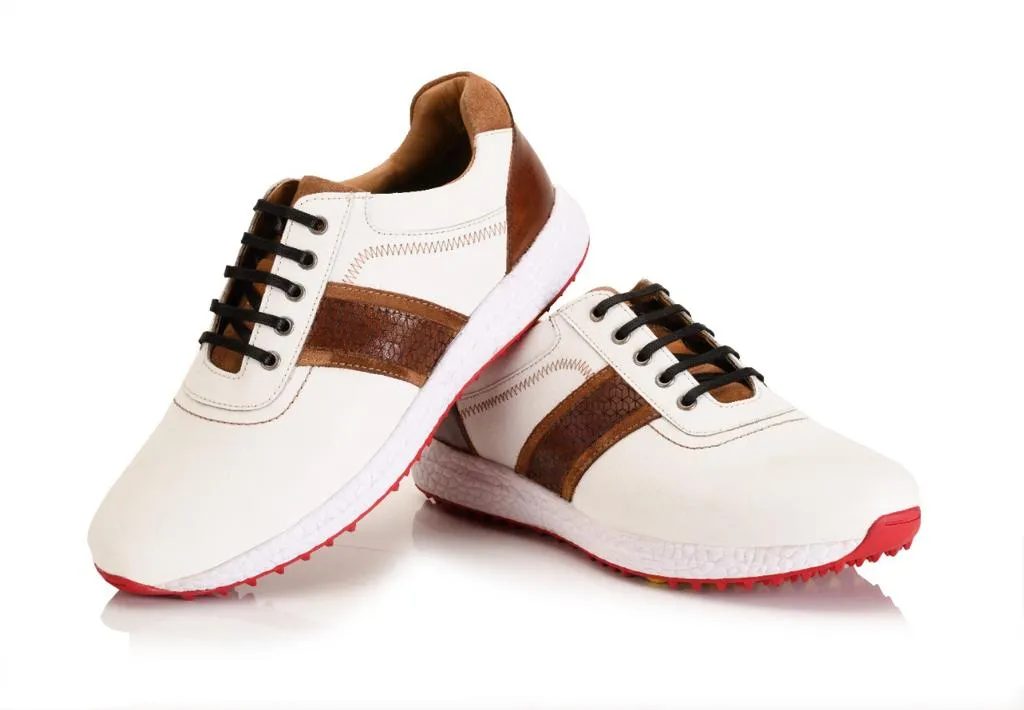 Berlin White Tan-Golf Shoes Waterproof Garden Shoe