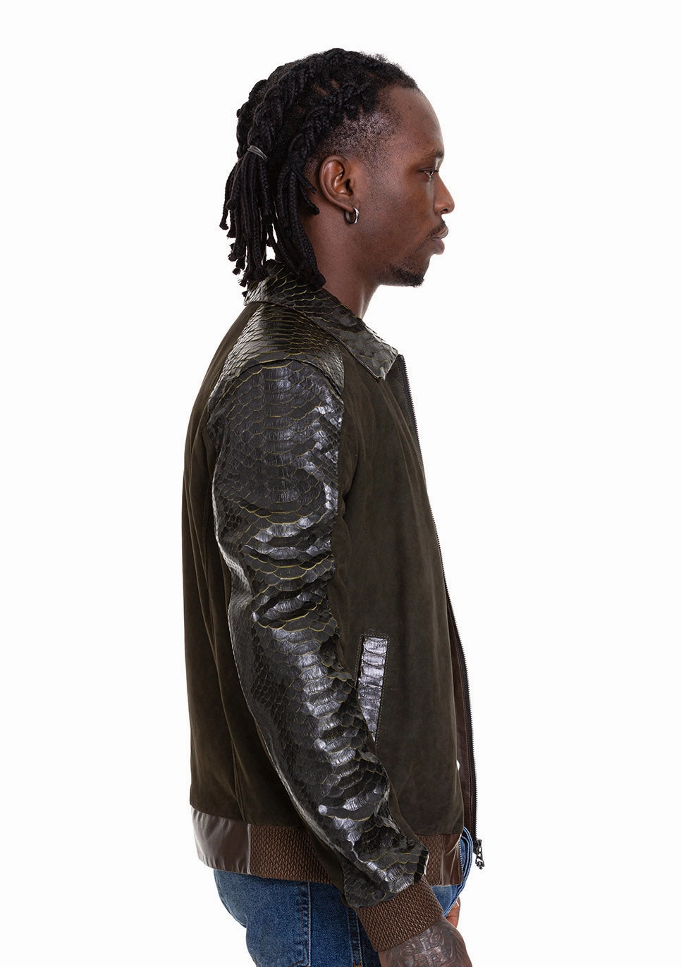 The Albendin Green Leather Men  Jacket Plus Winter Jackets