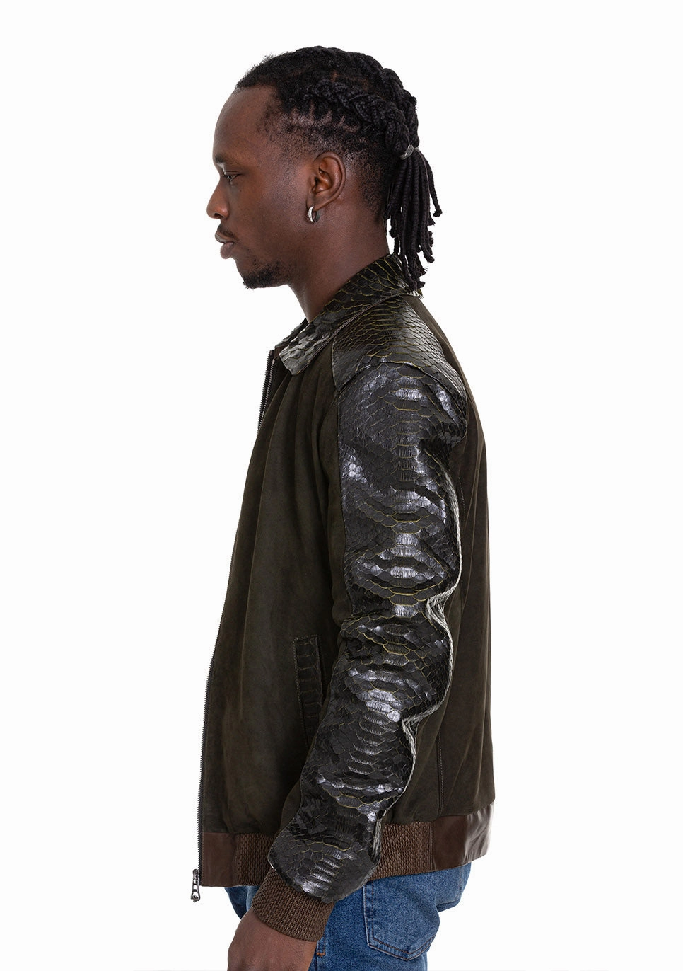 Hockey Jackets The Albendin Green Leather Men  Jacket