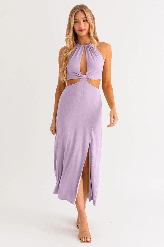 Weekend In Napa Maxi Dress Lace Detail Satin Maxi Dress