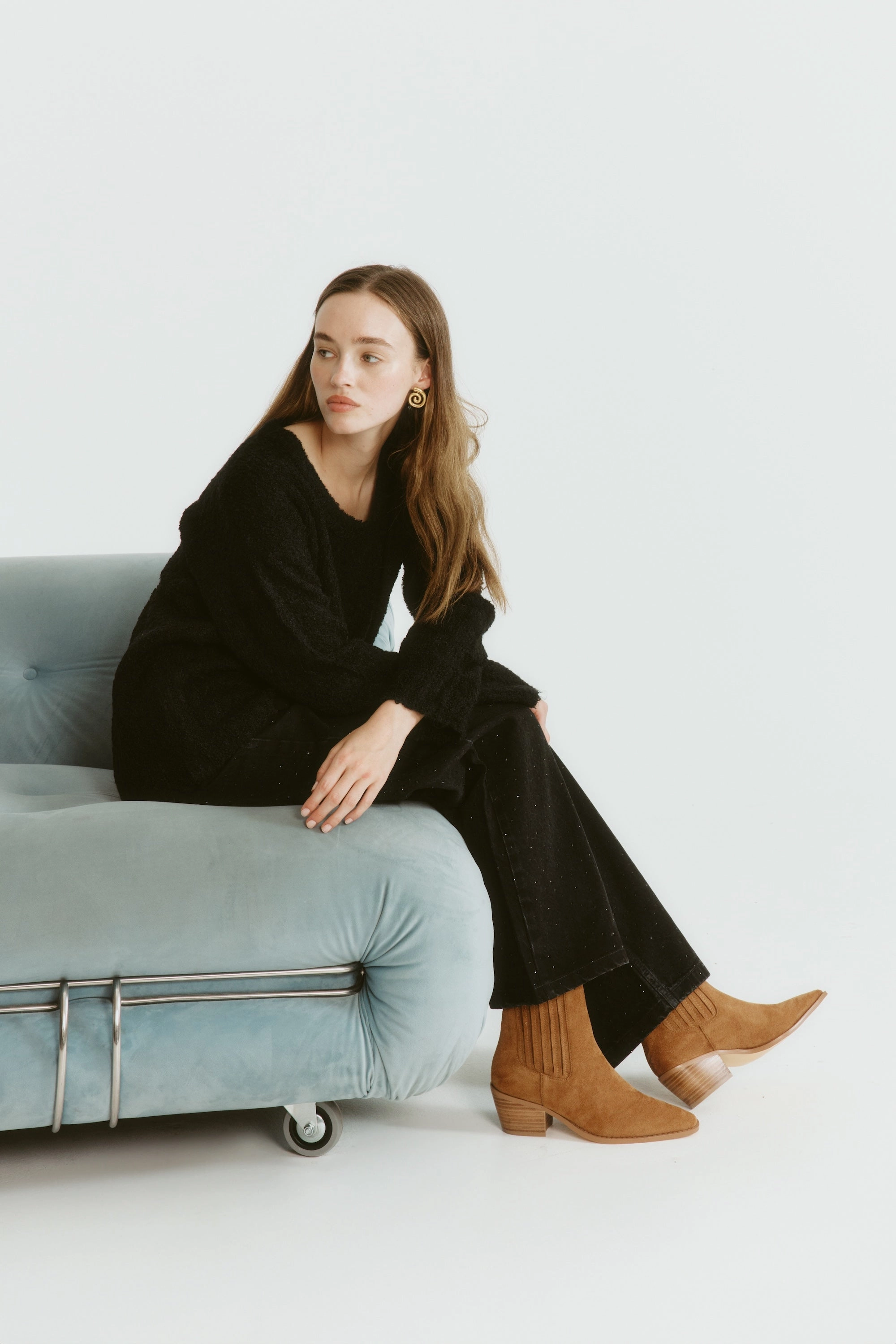 Dale Chelsea Ankle Boots - Tan Micro Kitten Heel Pointed Ankle Boots