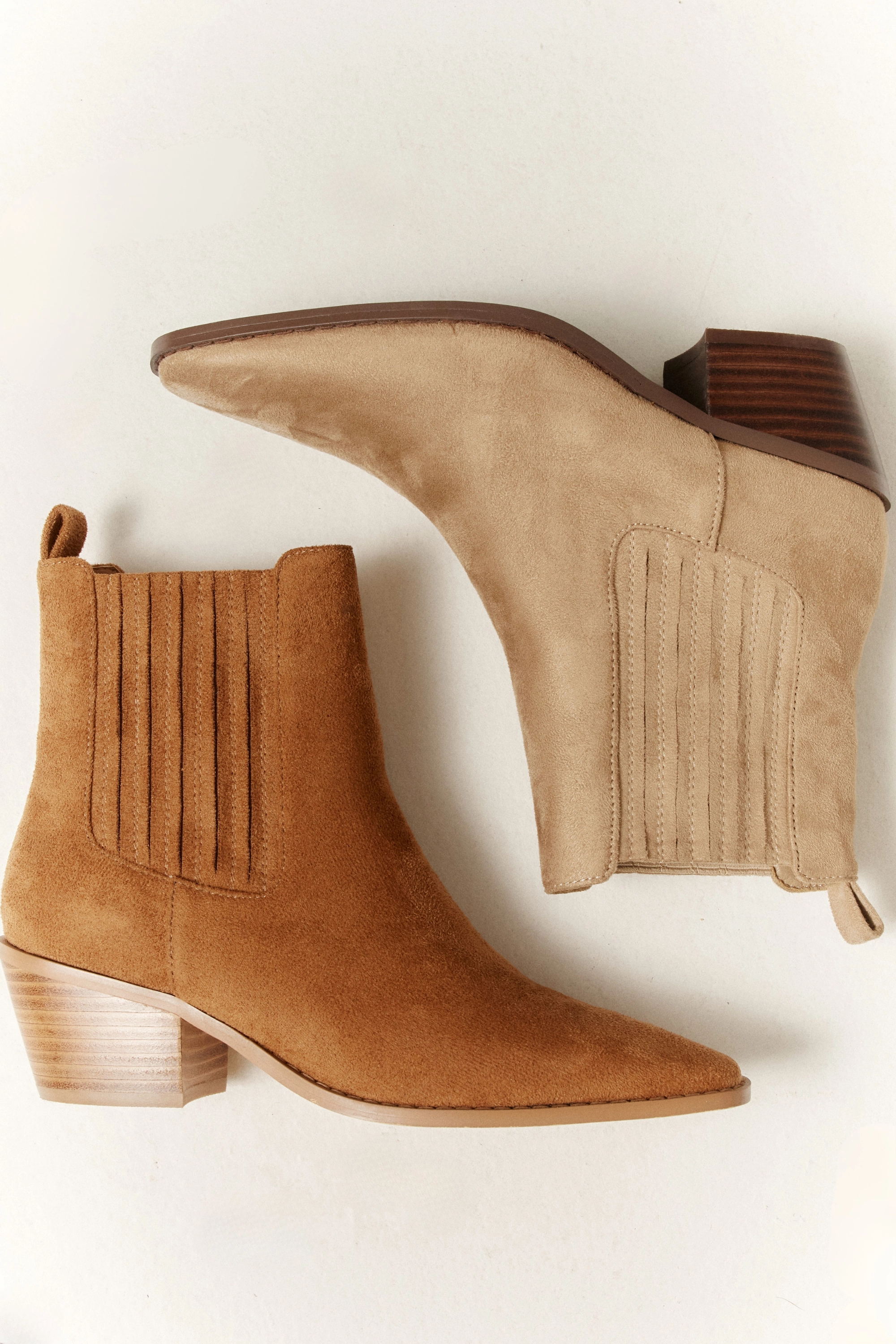 Dale Chelsea Ankle Boots - Tan Micro Pointed Ankle Boots With Buckles