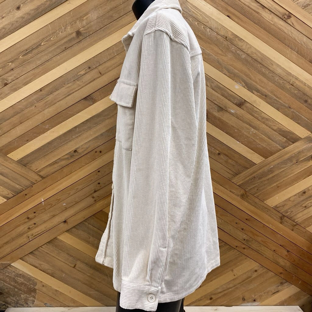 Gaming Sweatshirts West 49 - Men's Corduroy Shacket: Cream/Beige-men-LG