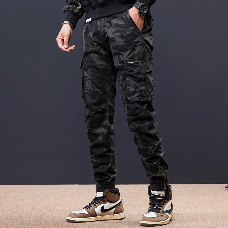 West Louis Streetwear Elastic Multi Pockets Camo Jogger Pants Dickies Vintage Cargo Pants