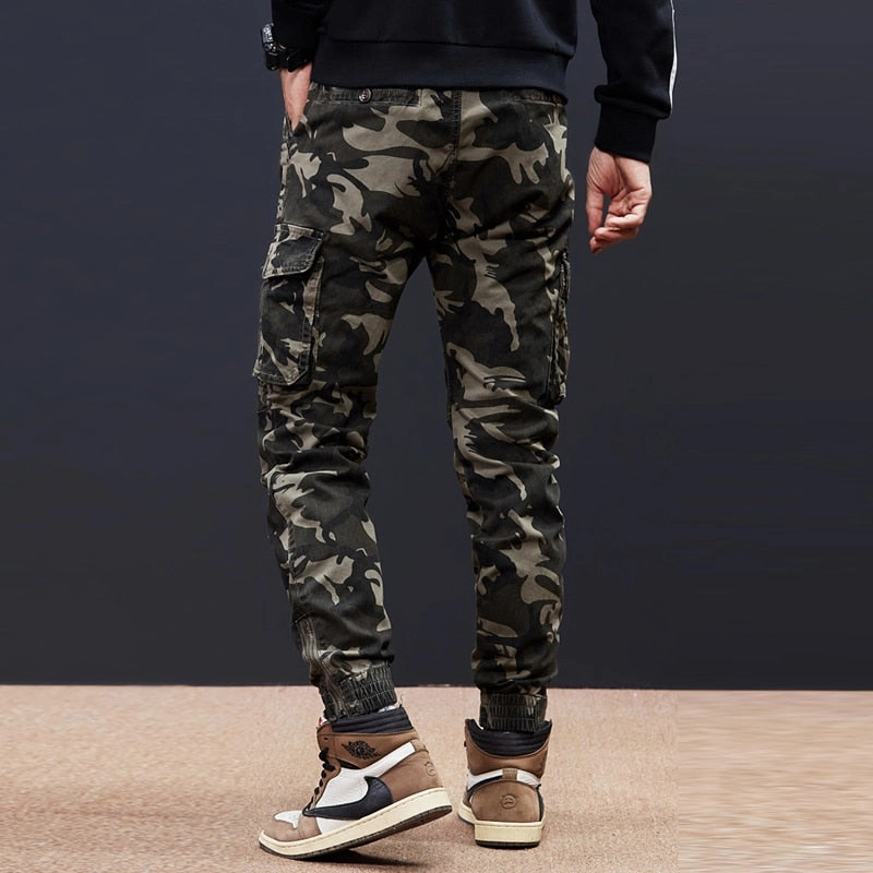 West Louis Streetwear Elastic Multi Pockets Camo Jogger Pants Maicy Cargo Pants