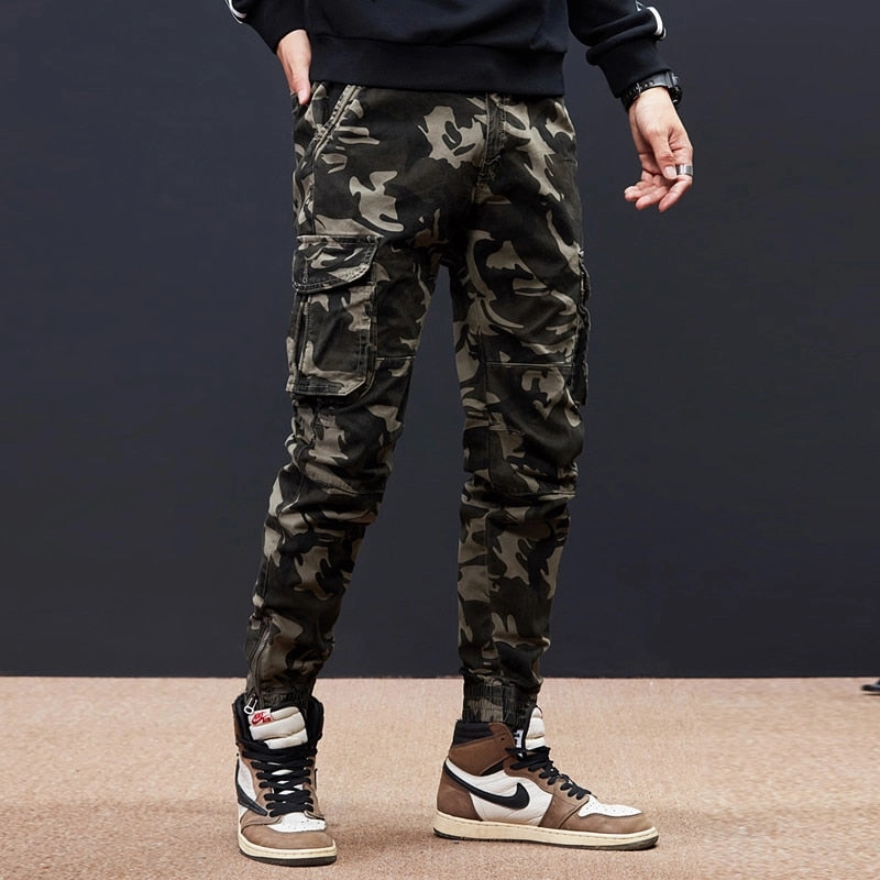 West Louis Streetwear Elastic Multi Pockets Camo Jogger Pants Best Ripstop Cargo Pants