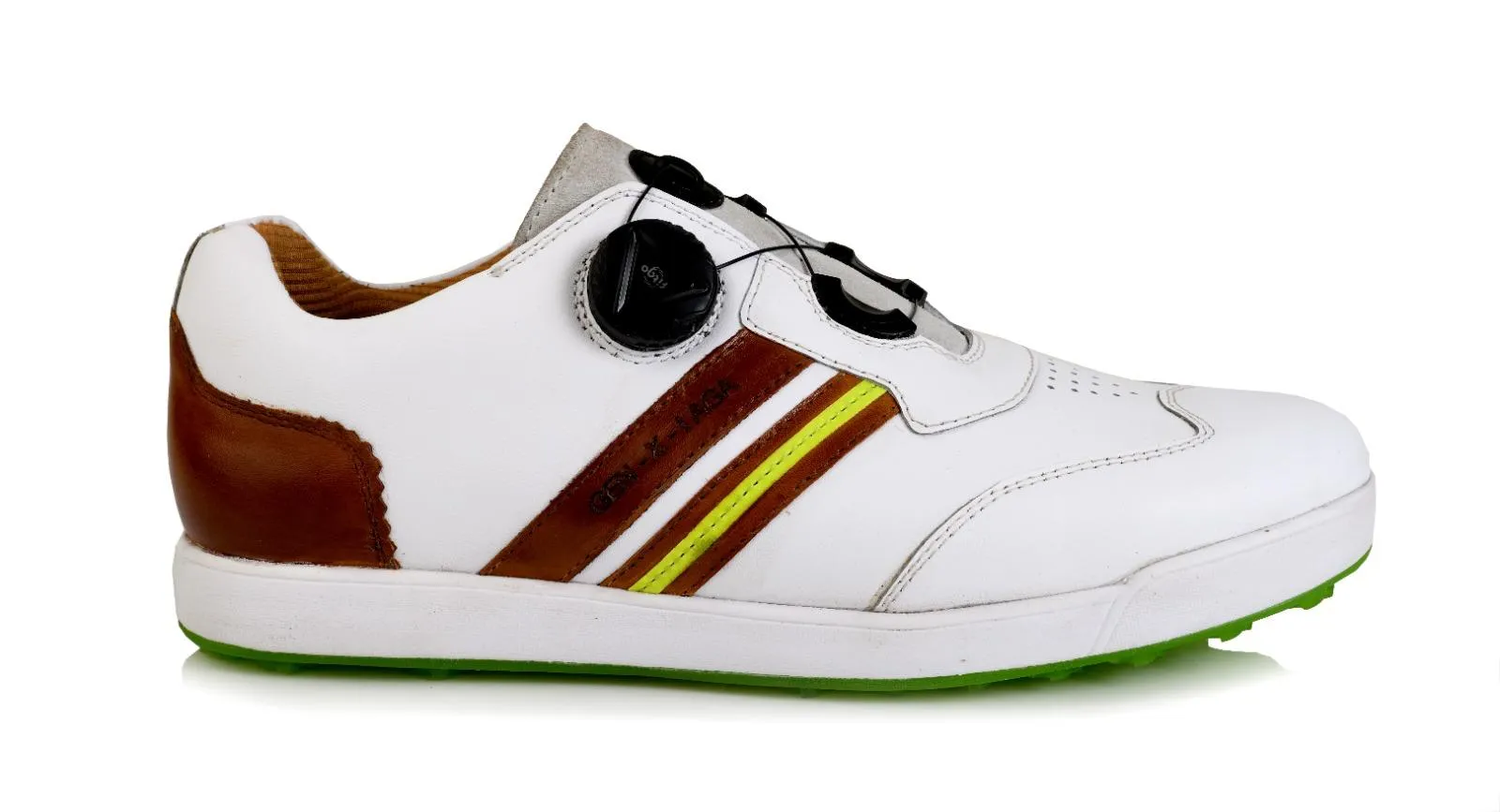 Aquel Easy-Go White / Tan-Golf Shoes Best Trail Running Shoes