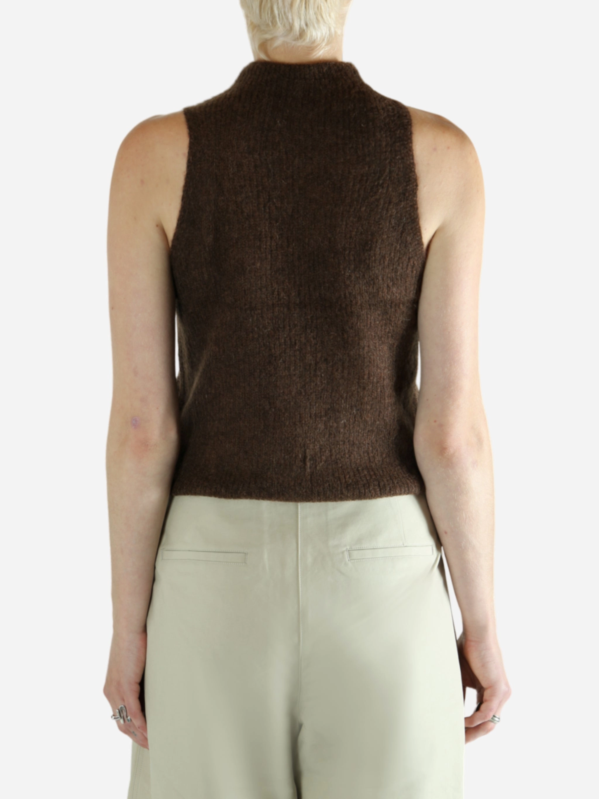 AMOMENTO - Women Sheer Sleeveless Top My Favorite Knitwear No 9