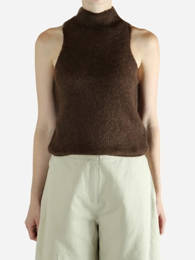 AMOMENTO - Women Sheer Sleeveless Top Danny Knitwear