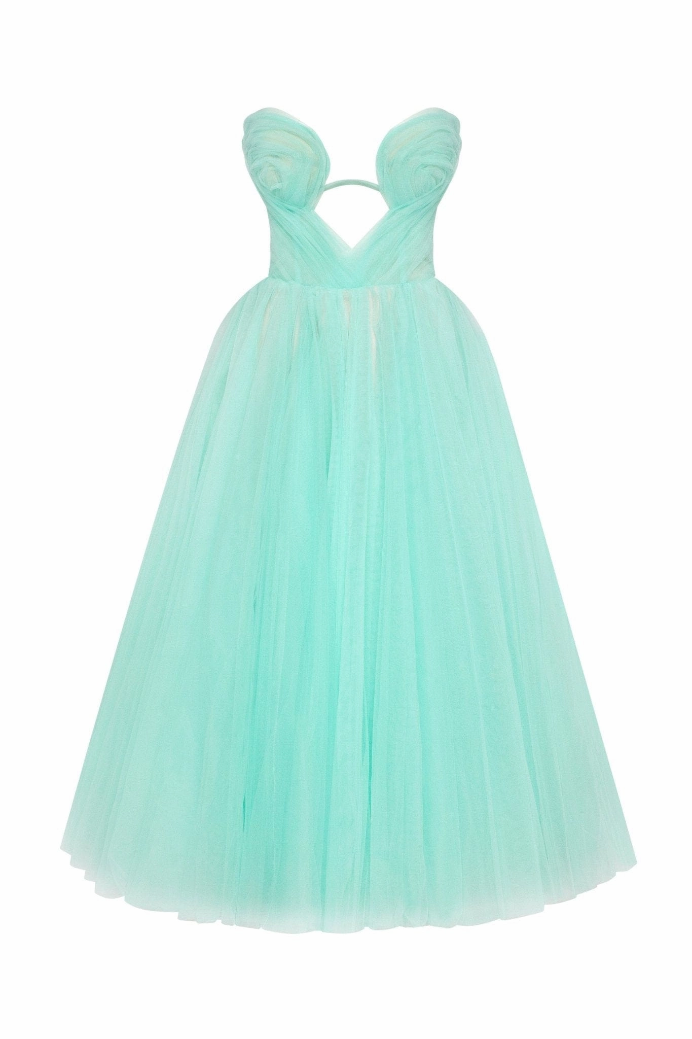 Mint green tender midi tulle dress Striped White And Black Dress