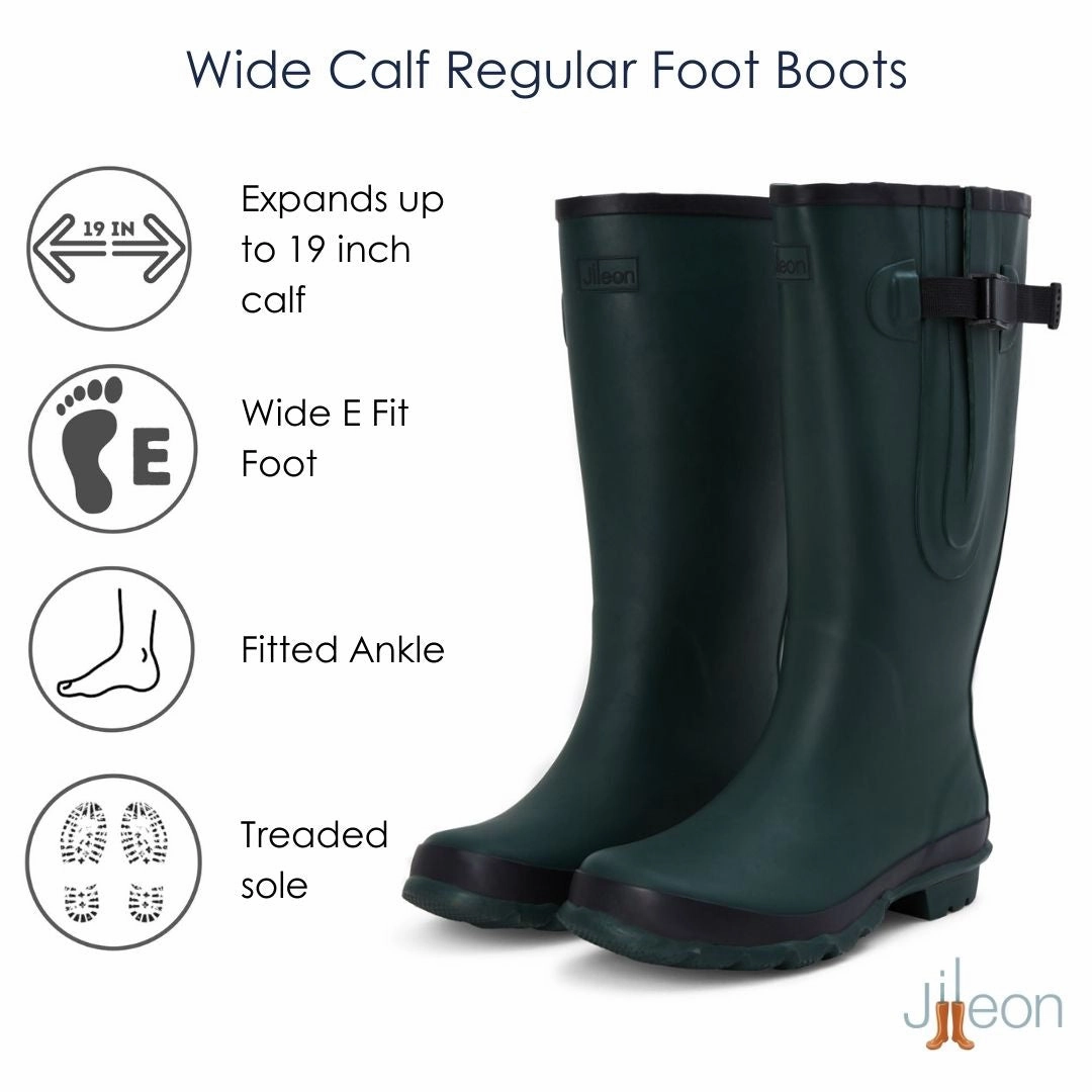 Bolo Ankle Boots Wide Calf Rain Boots - 15 to 19 inch calf - Green - Regular Width in Ankle