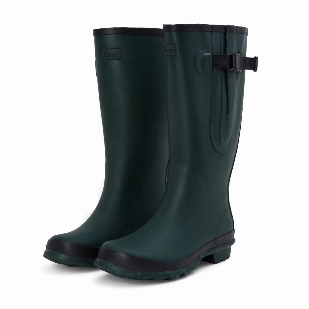 Cow Ankle Boots Wide Calf Rain Boots - 15 to 19 inch calf - Green - Regular Width in Ankle